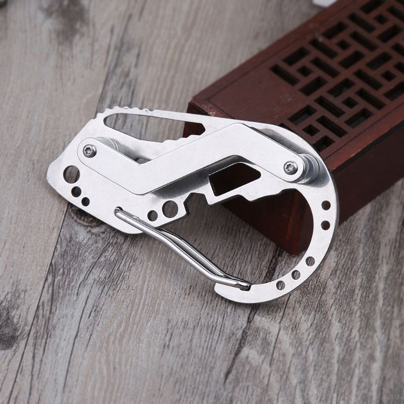 Multifunction EDC Keychain Case Carabiner Outdoor Tool Key Holder Organizer Clip