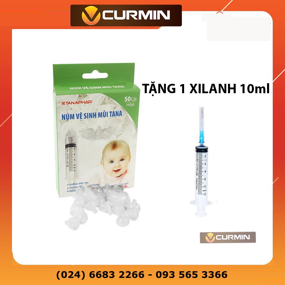 5 Núm vệ sinh mũi Tana [Tặng 1 kim tiêm - xilanh y tế 10ml để gắn núm nhựa hút và xịt cho bé]