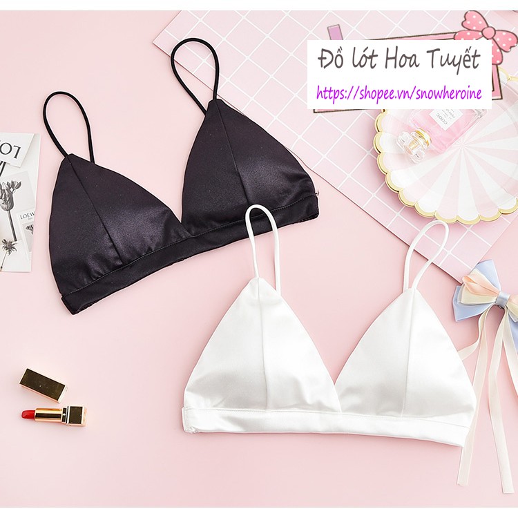 Áo lót mút mỏng vải satin trơn