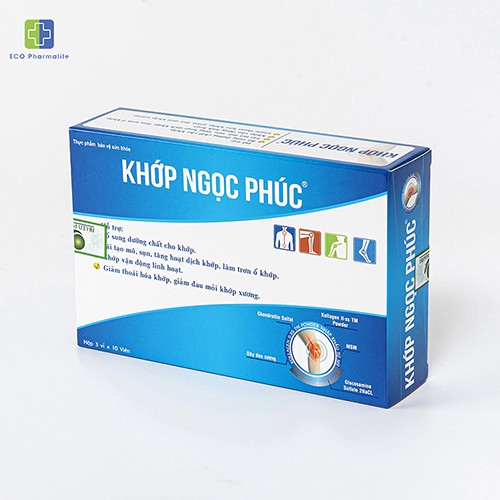 Khớp Ngọc Phúc - Bổ sung dưỡng chất cho khớp; tái tạo mô sụn, tăng hoạt dịch khớp, làm trơn ổ khớp - Hộp 3 vỉ x 10 viên