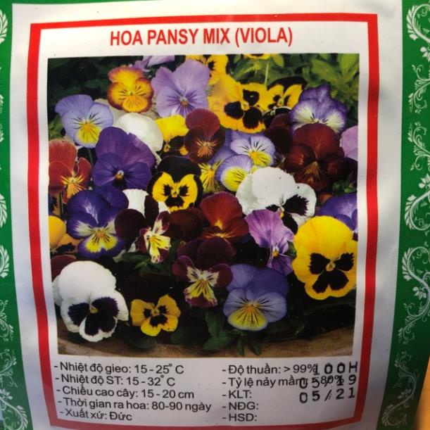 Hạt giống hoa PANSY MIX (Viola)
