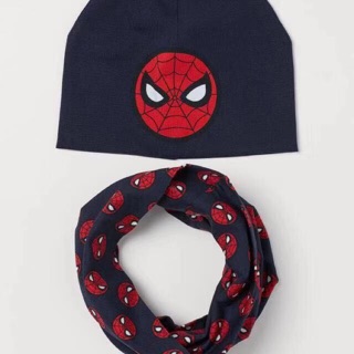 Set mũ khăn quấn cổ hình siêu nhân spiderman
