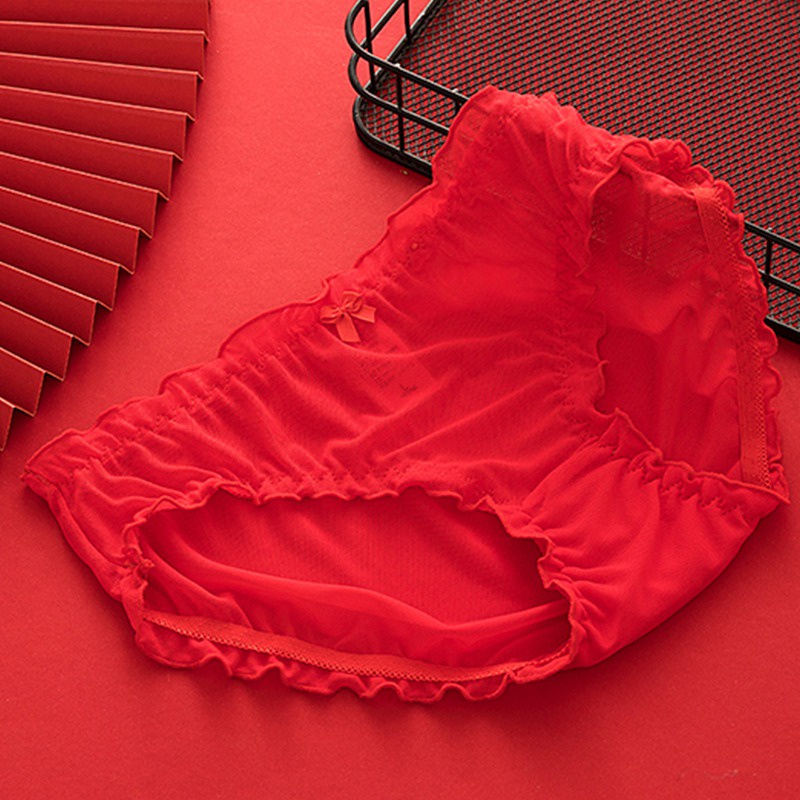Quần lót ren thoáng khí che phủ toàn diện thoải mái cho nữ