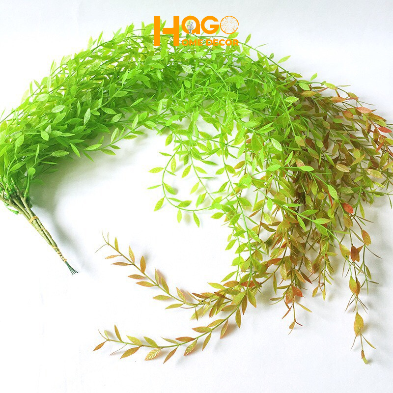 Chùm lá liễu dài 1m trang trí tường, ban công,decor nhà xanh mát