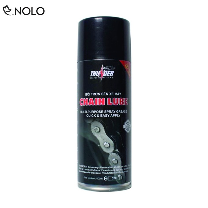 Bộ 2 Chai Xịt Bôi Trơn Thunder Chain Lube Tặng Kèm 1 Bàn Chải Chà Sên 3D