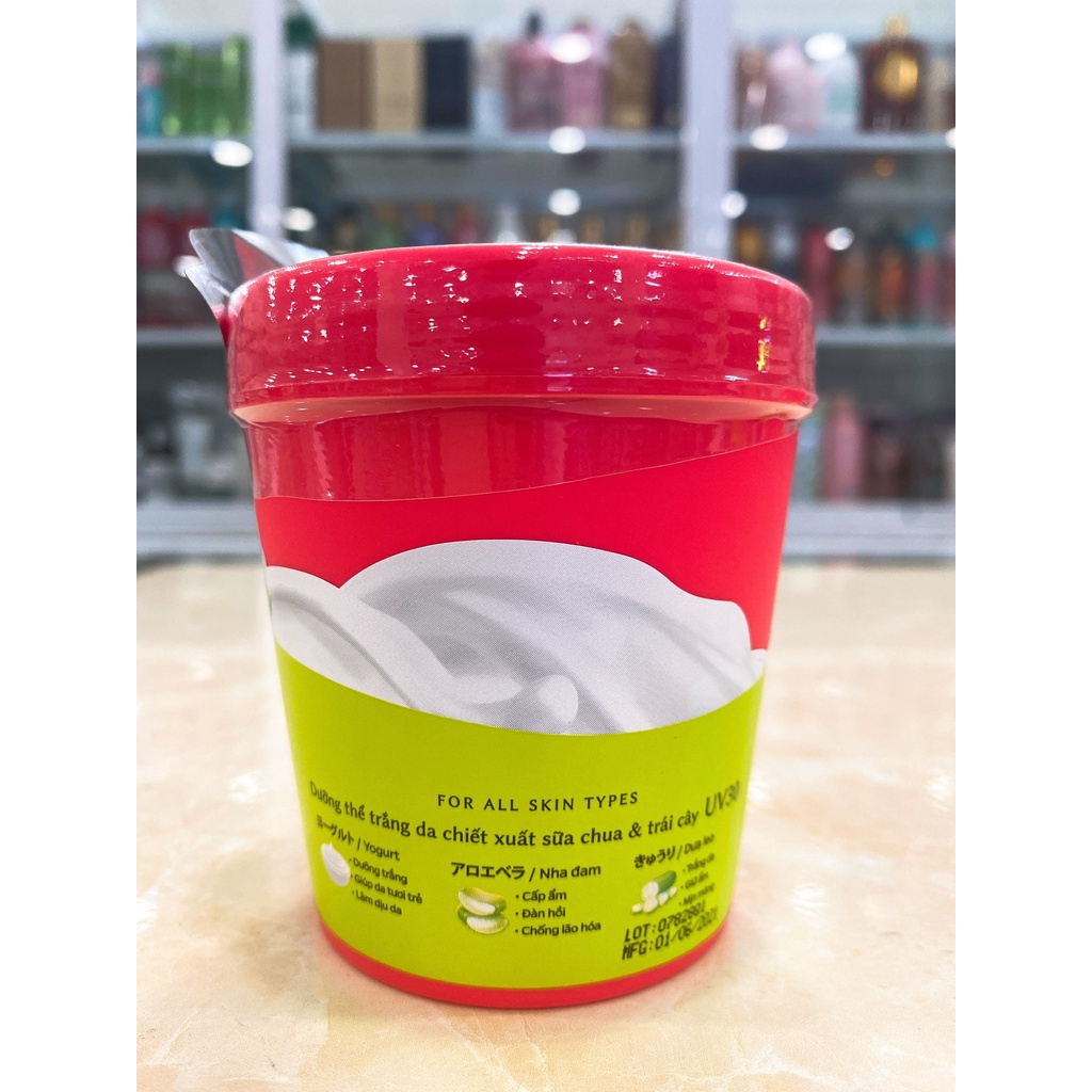 Kem Dưỡng Thể Trắng Da Hasi Whitening Yogurt Lotion UV30 180ml