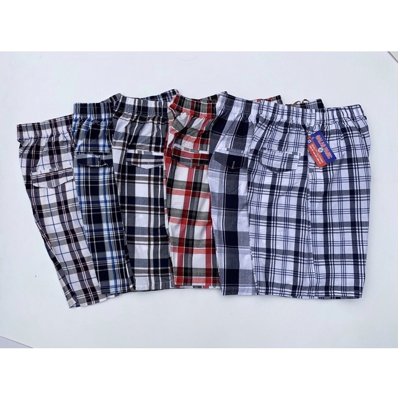 Quần ngố thô nam kẻ sọc cạp chun,đùi ngố