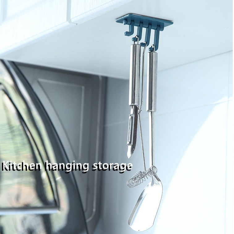 Móc Treo Đồ 4 Trong 1 Dán Tường Không Cần Khoan Tiện Dụng Cho Nhà Bếp / Phòng Tắm