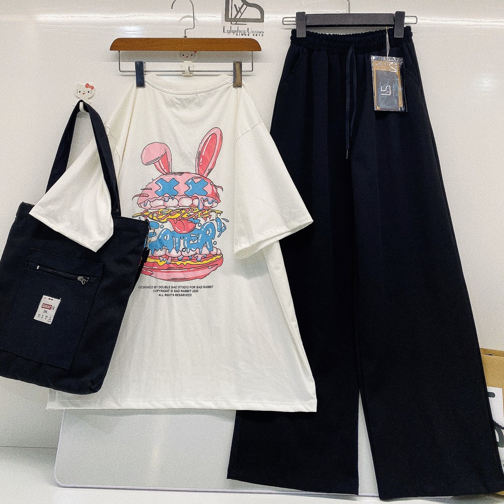 Quần ống rộng Lylyshop Unisex, quần dài cạp chun có dây rút điều chỉnh eo vải co dãn dày dặn mặc 4 mùa | BigBuy360 - bigbuy360.vn