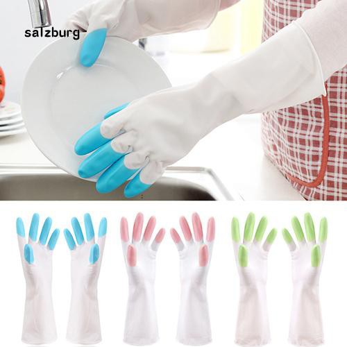 Cặp găng tay chống thấm nước chất liệu nhựa PVC dài 30cm co giãn chất lượng cao tiện dụng