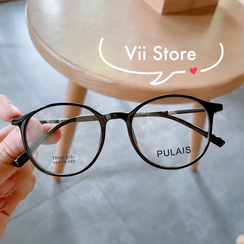 Kính giả cận, Gọng kính cận nhựa dẻo tròn Pulais 8151- Vii Store