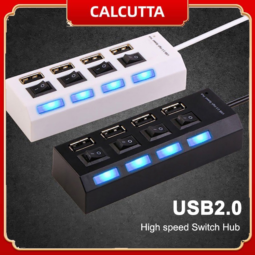 Bộ Chia 4 Cổng Usb 2.0 Tốc Độ Cao Có Công Tắc On / Off Cho Máy Tính / Laptop
