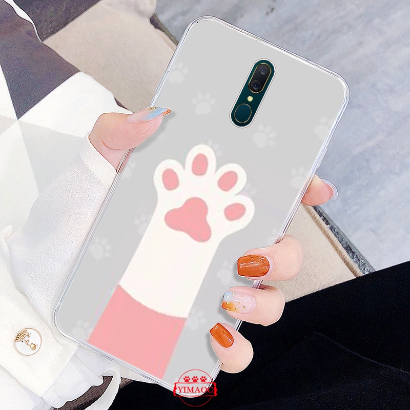 Ốp điện thoại TPU dẻo trong in hình dấu chân mèo cho OPPO A3S A5 A37 A39 A5S A7 A59 F1S F3 A1 F5 F7 F9 Pro 42Q | BigBuy360 - bigbuy360.vn