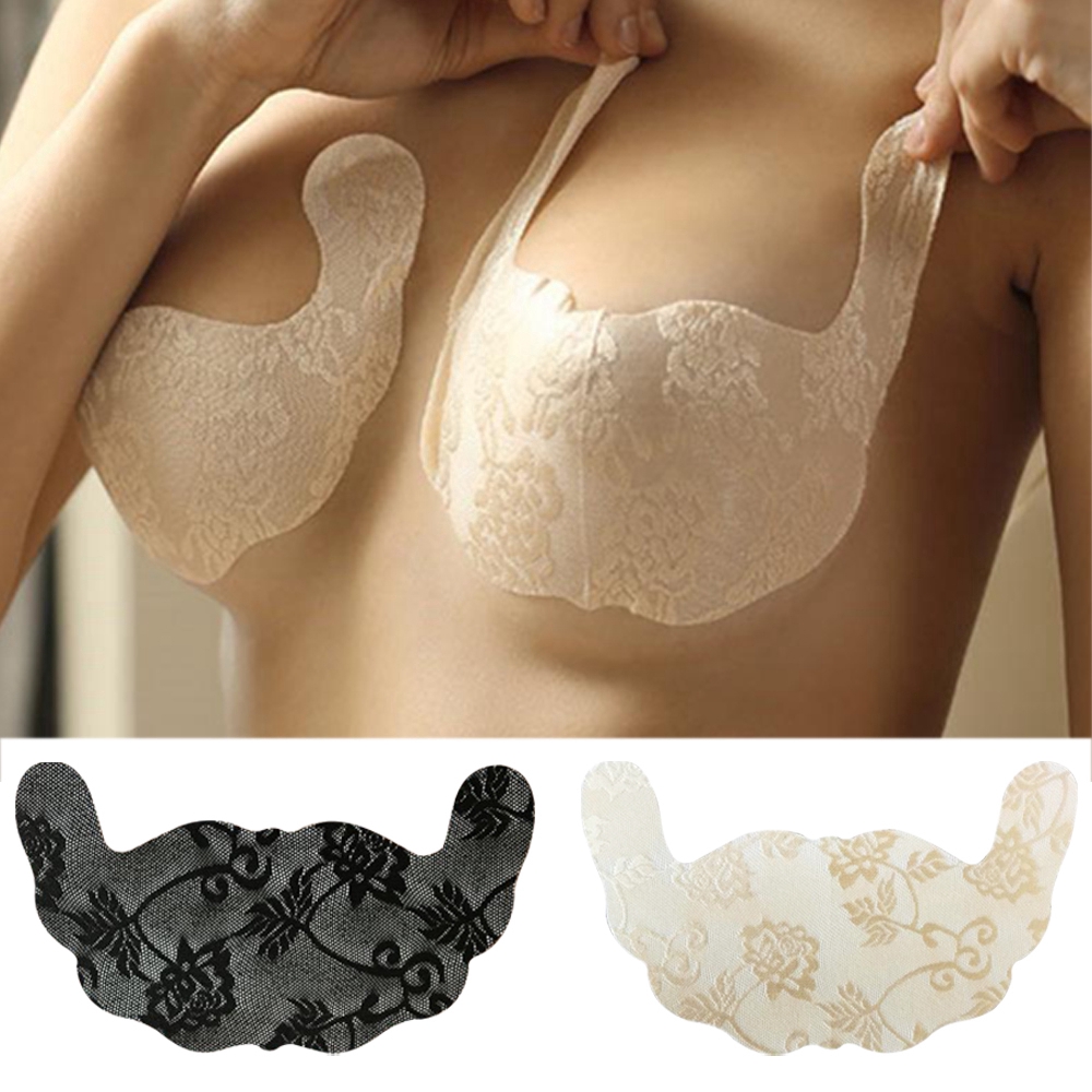 MIHAN1 Women Lift Push Up Adhesive U Shape Tape Lace Invisible Bra