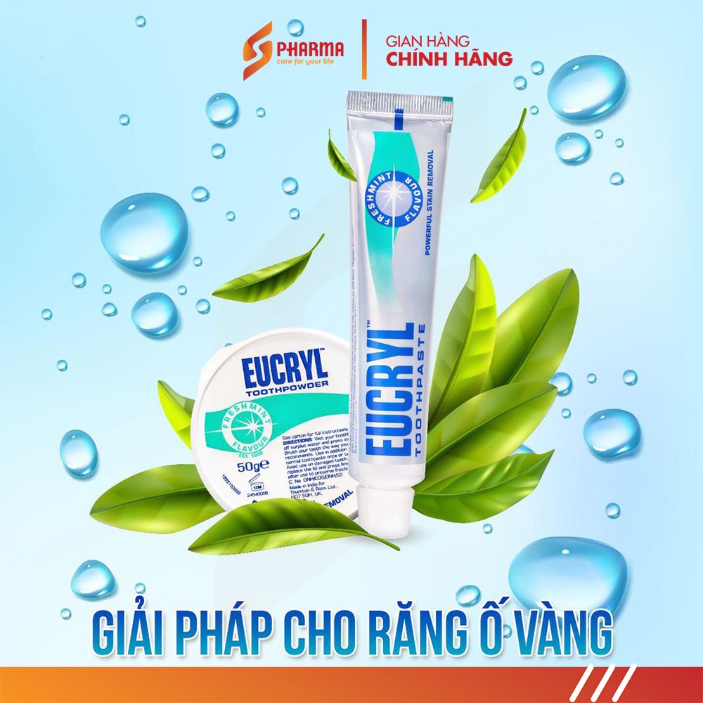 Bột Tẩy Trắng Răng Eucryl Toothpowder 50g Anh Quốc