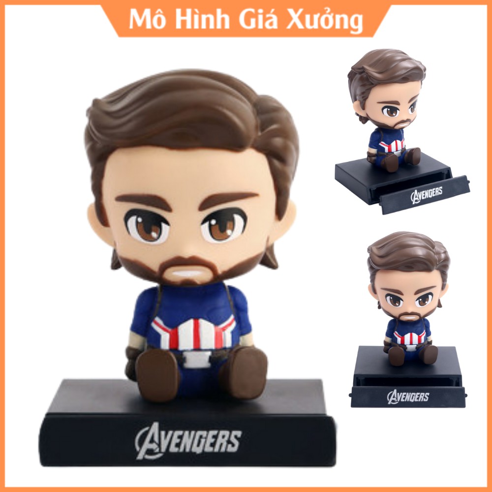 Mô Hình Captain America Lắc Đầu Cao 12cm ( Dùng trang trí trên oto , bàn làm việc ) - Mô Hình Avengers Lắc Đầu