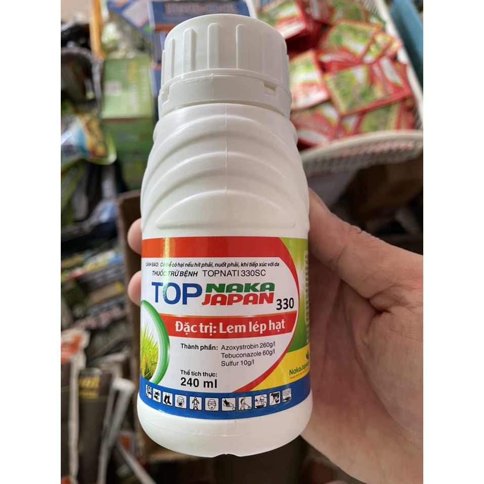 Top Naka japan 240ml Lem lép hạt, đạo ôn, vàng lá do nấm, trên lúa, Thán thư, ghẻ sẹo, cháy lá, thối quả, trên cam, quýt