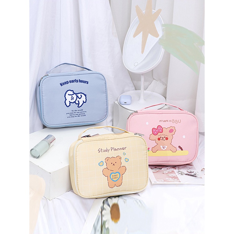 [Hàng mới về] Túi đựng mỹ phẩm bằng nylon chống thấm nước sức chứa lớn tiện lợi cho nữ