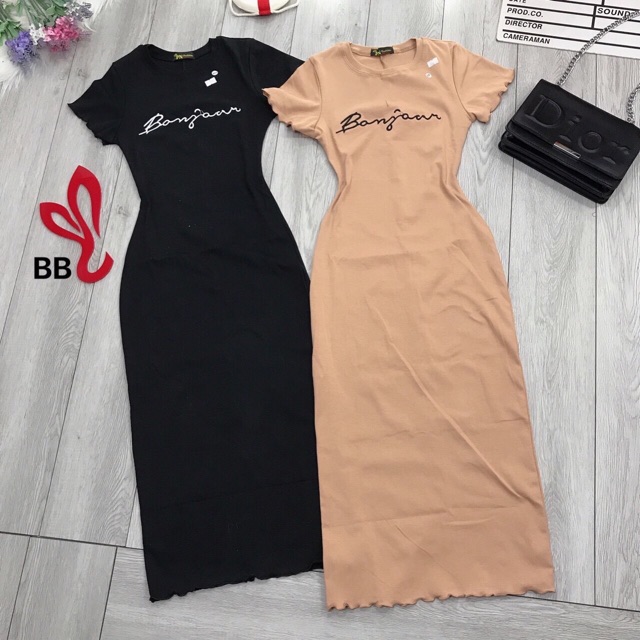 ĐẦM THUN ÔM BODY CÓ TAY VIỀN LAI MỚI CỰC XINH NHA