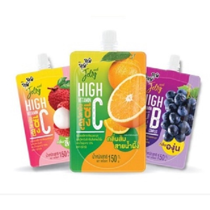 Nước Thạch Trái Cây Jelly Gummi Vị Nho/Vải Thái Lan Túi 150ml