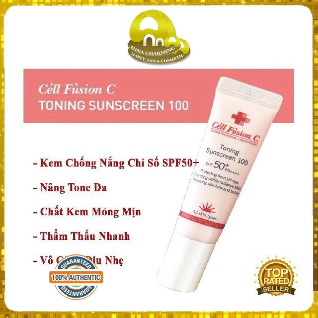 [HÀNG HỊN BILL HÃNG]  Kem Chống Nắng Cell Fusion C Toning Sunscreen100 Nâng Tone Dưỡng Da Làm Đẹp Mịn Màng Cam Kết Chính | BigBuy360 - bigbuy360.vn