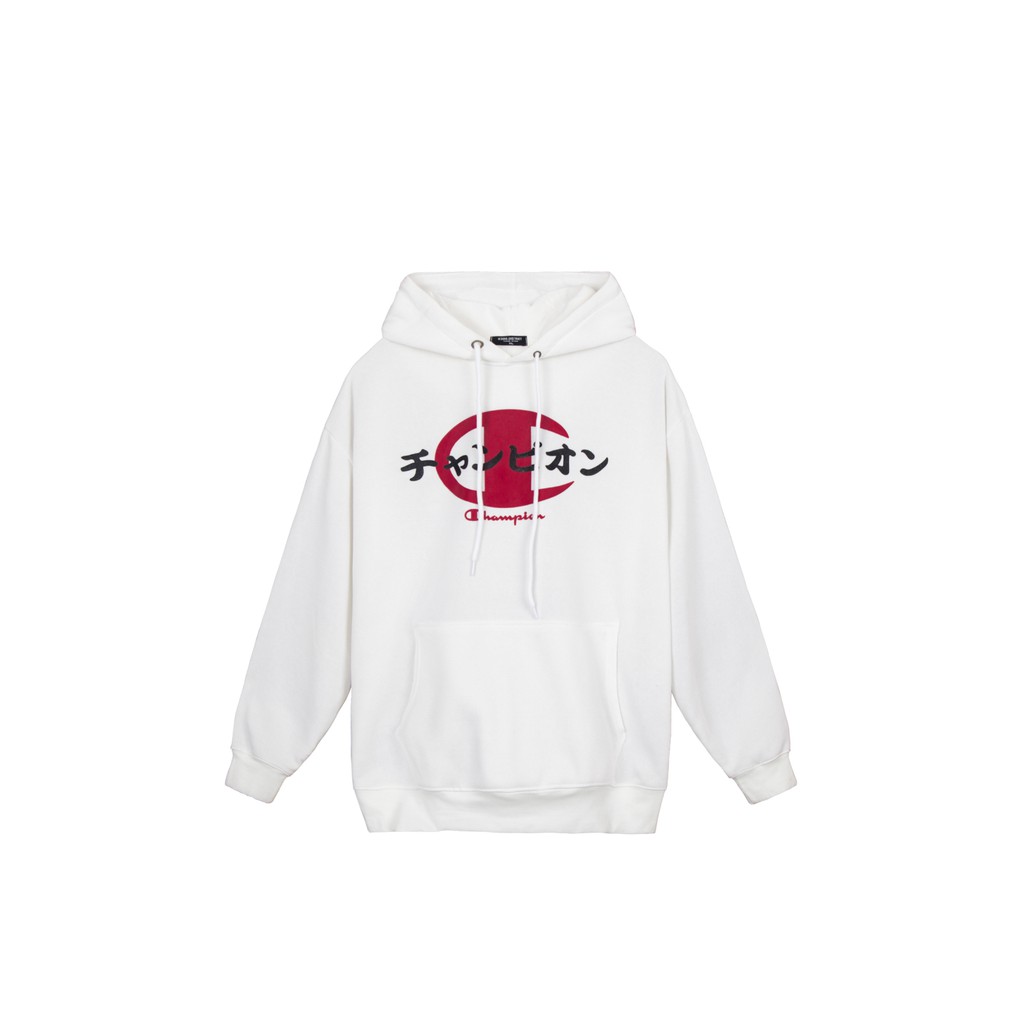 Áo Hoodie In Chữ Champion Nhật Sắc Nét Phía Trước-Chất Nỉ Bông Cotton Mỏng Nhẹ-Form Rộng Rãi Unisex Nam Nữ-Màu Trắng | BigBuy360 - bigbuy360.vn