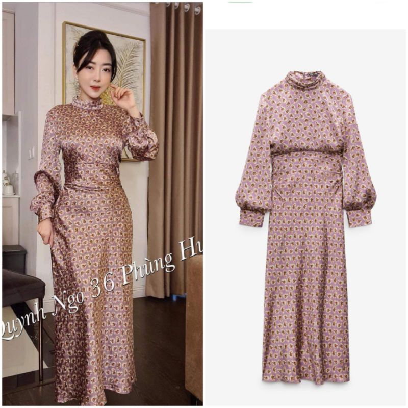 Váy hoa lụa Zara Authentjc