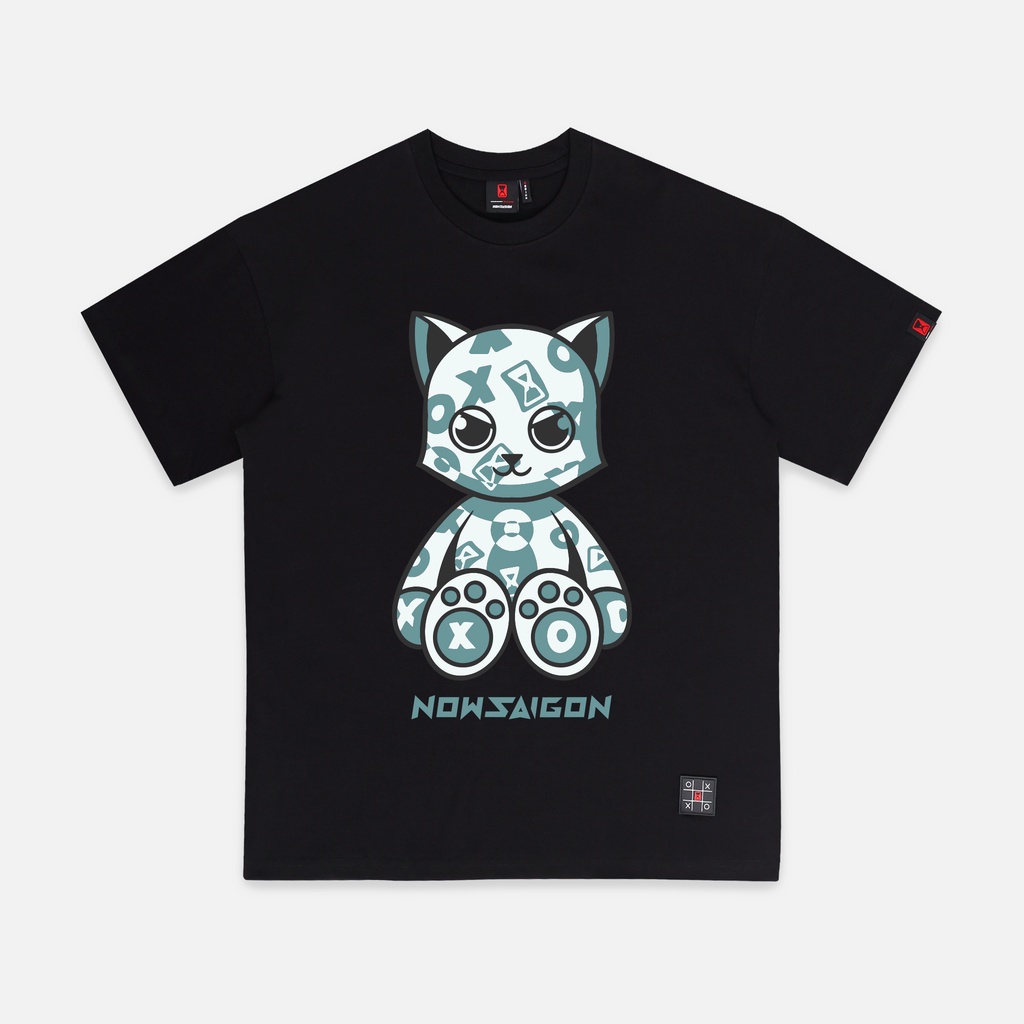 Áo thun NEEDS OF WISDOM Teddy Meow Tee - Black - Local Brand Chính Hãng