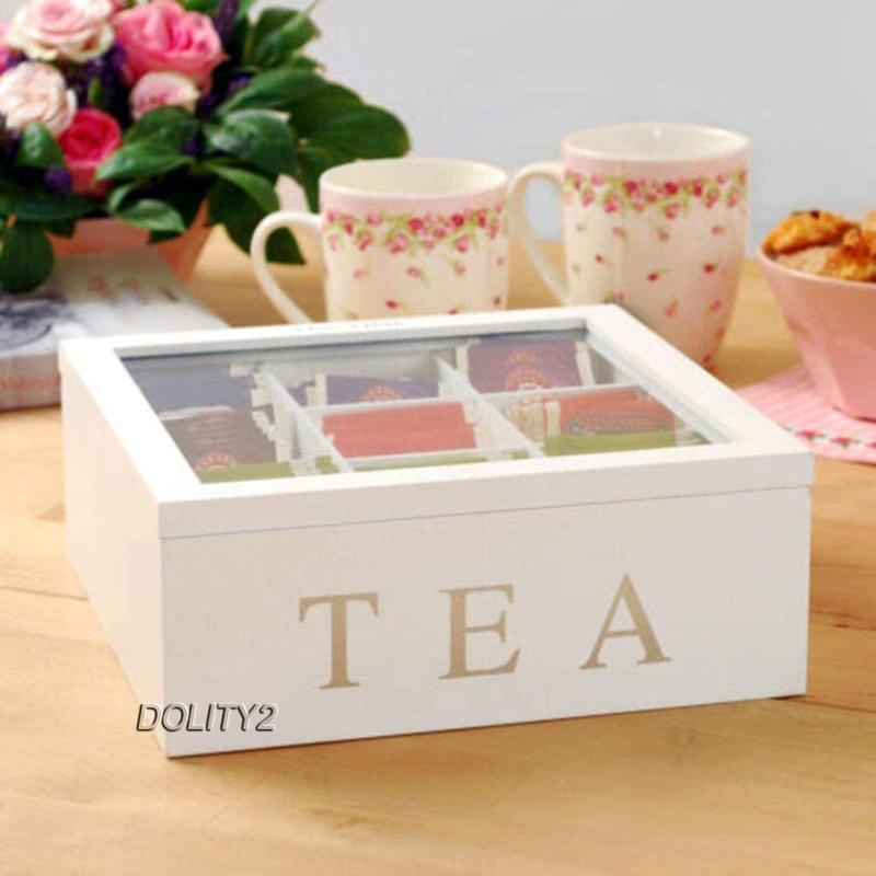 Hộp Đựng Trà Bằng Gỗ Có Nắp Dành Cho Nhà Bếp