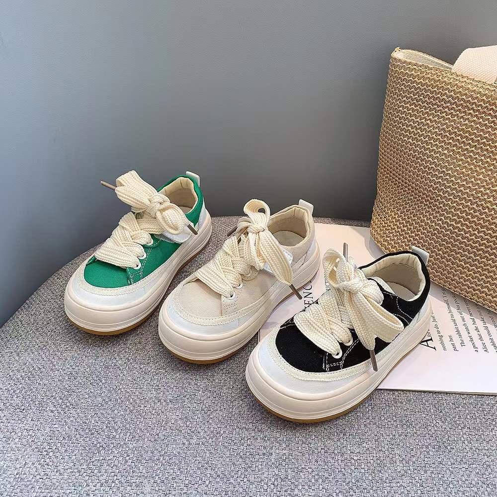 Giày Sneaker Đế Mềm Quai Dán Thoải Mái Phong Cách Hàn Quốc Cho Bé