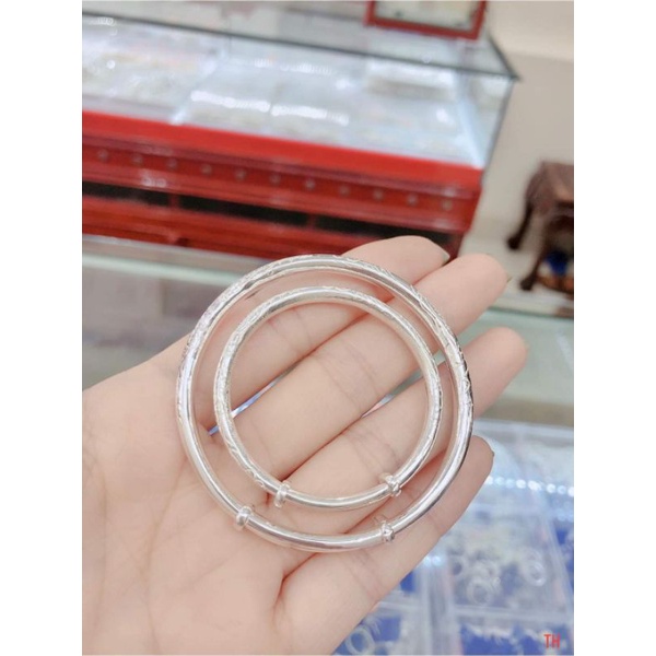 Kiềng tay chạm lộng phượng bạc đẹp cho bé