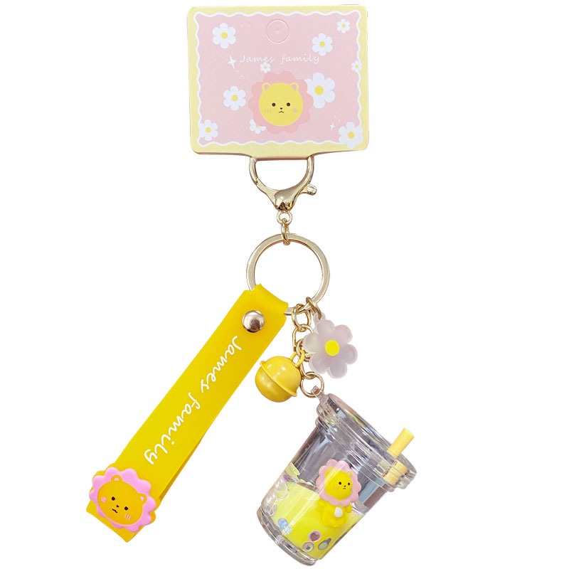 Móc Khóa Hình Ly Trà Sữa Hoạt Hình Đáng Yêu