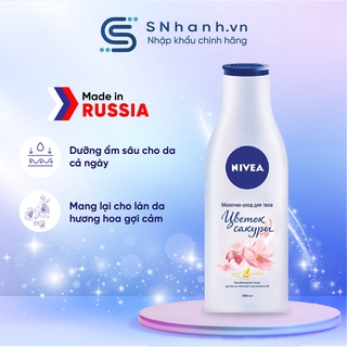 [BẢN NGA] Sữa dưỡng thể Nivea Sakura Nga hương hoa Anh Đào 200ml