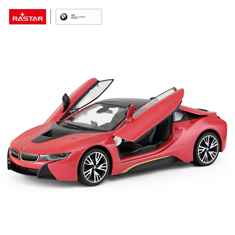 Mô hình xe BMW i8 siêu xe ô tô điều khiển từ xa 1:14 Rastar, tự động mở cửa, có visai đồ chơi ô tô điều khiển từ xa