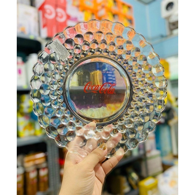 Đĩa thủy tinh sâu lòng Coca Cola 22cm