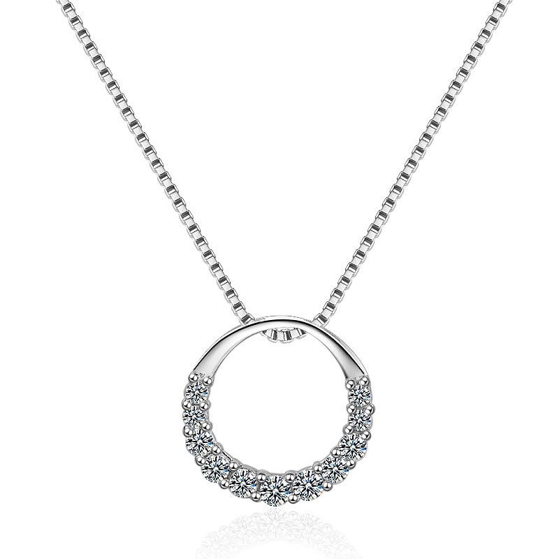 Vòng Cổ Nữ Kiểu Dáng Tinh Tế Đính Đá Mạ Bạc