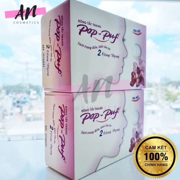 Bông tẩy trang Pop Puf hộp 100 miếng