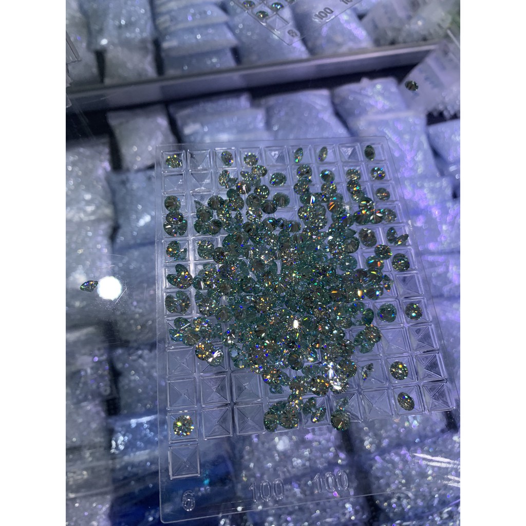 Round 6.5mm Green Moissanite