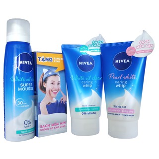 Sữa rửa mặt NIVEA tạo bọt Pearl White 100ml
