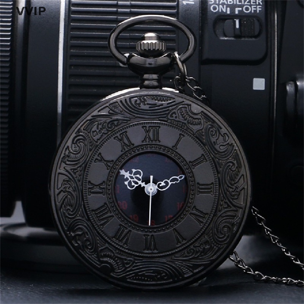Vòng cổ mặt đồng hồ bỏ túi hình số la mã thời trang cho nam và nữ