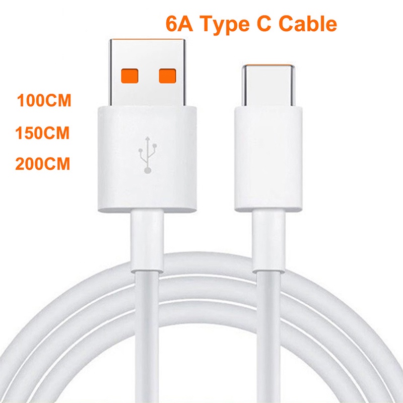Cáp sạc nhanh loại C 0.3M / 1M / 1.5M / 2M 6A cho điện thoại Android