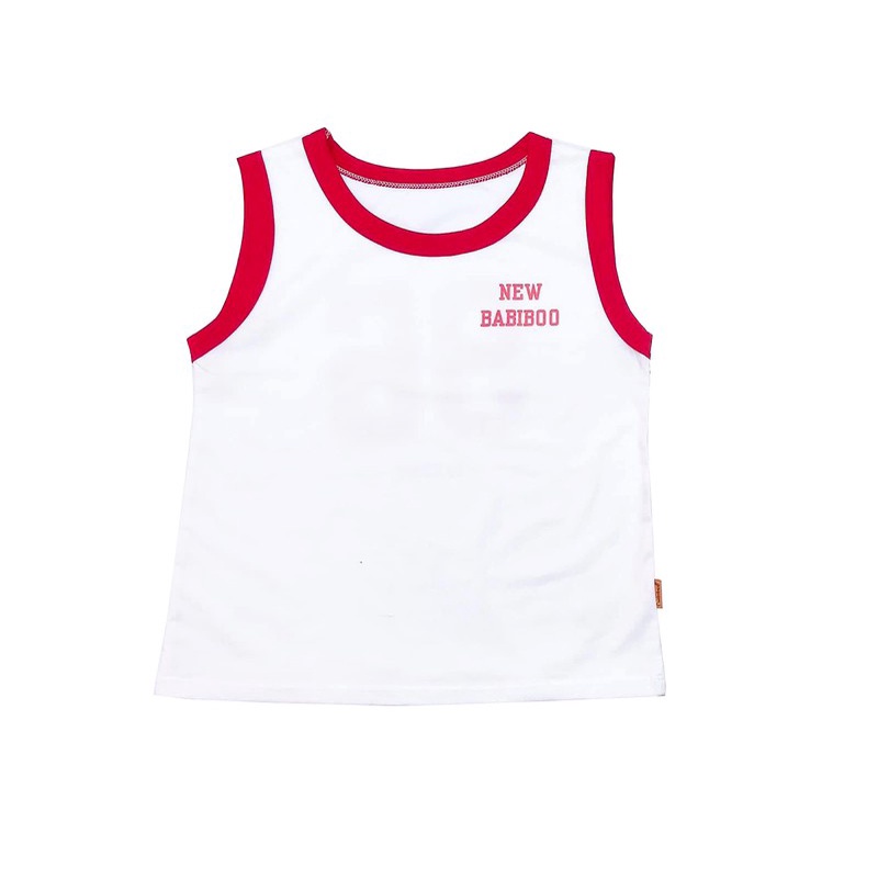 Áo sát nách Babiboo thun lạnh cotton 4 chiều viền màu cho bé BKT008