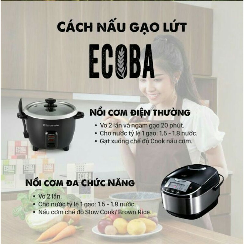 Organic-Gạo ECOBA huyền mễ/ kim mễ/ ngọc mễ/ huyết rồng/ Sakura hộp 1kg