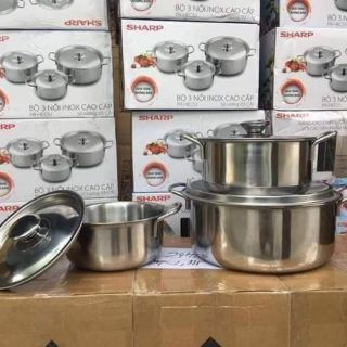 Bộ 3 Nồi Inox (HKM Sharp)