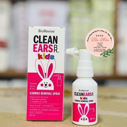 Xịt tan ráy tai clean ears kids 30ml của úc