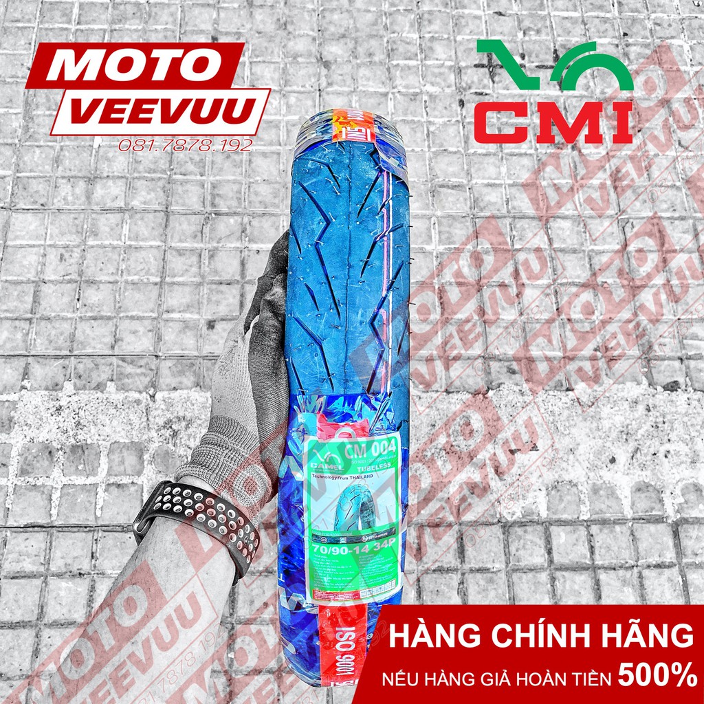 Vỏ lốp xe máy Camel CRV Cheetah 70/90-14 TL 004 Gai Rosso (Lốp không ruột)