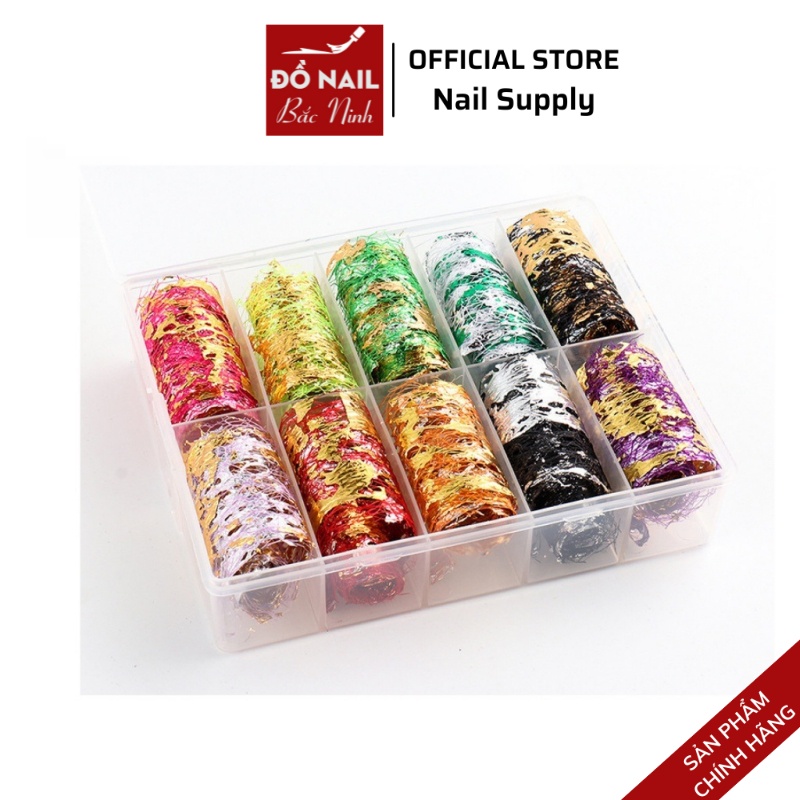 Foil Dán Móng Nail Hình Thương Hiệu, Vân Đá, Hoa Nghệ Thuật Set 10 Cuộn