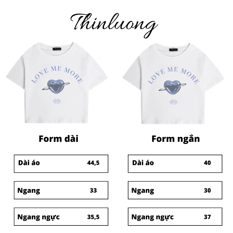 Karina Áo thun love me more cotton cổ tròn dáng croptop