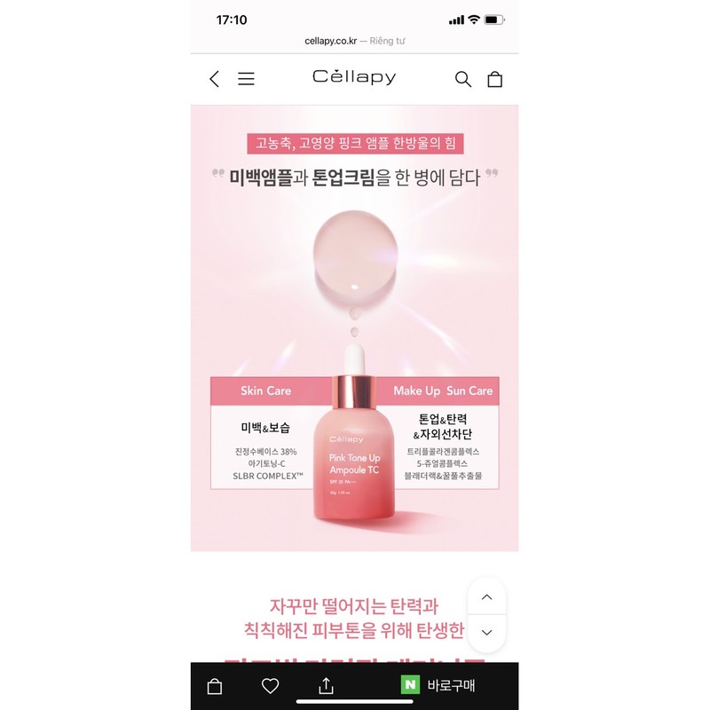 { MẪU MỚI 2021} Serum Cellapy Pink Tone Up Ampoule TC SPF35+ PA+++ 5in1