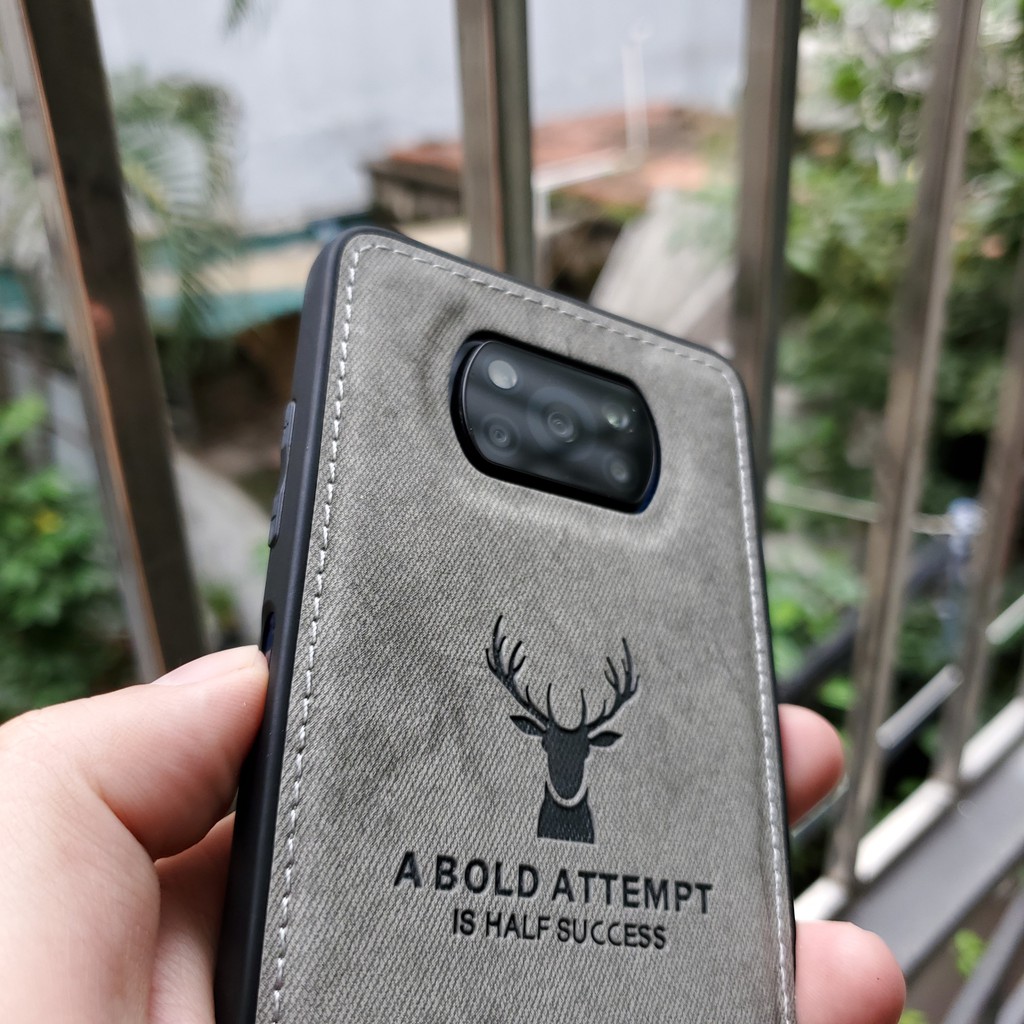 Ốp lưng Xiaomi Poco X3 / Poco X3 Pro / Poco X3 GT vải đầu hươu nai chống sốc cao cấp